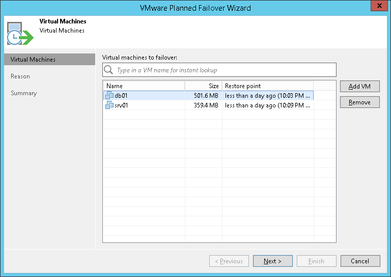 Step 2. Select VMs