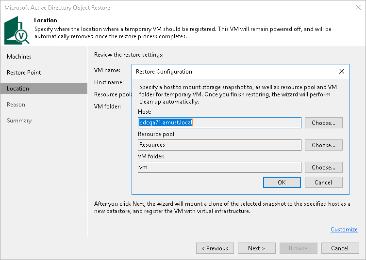 Step 4. Select ESXi Host for Snapshot Mounting