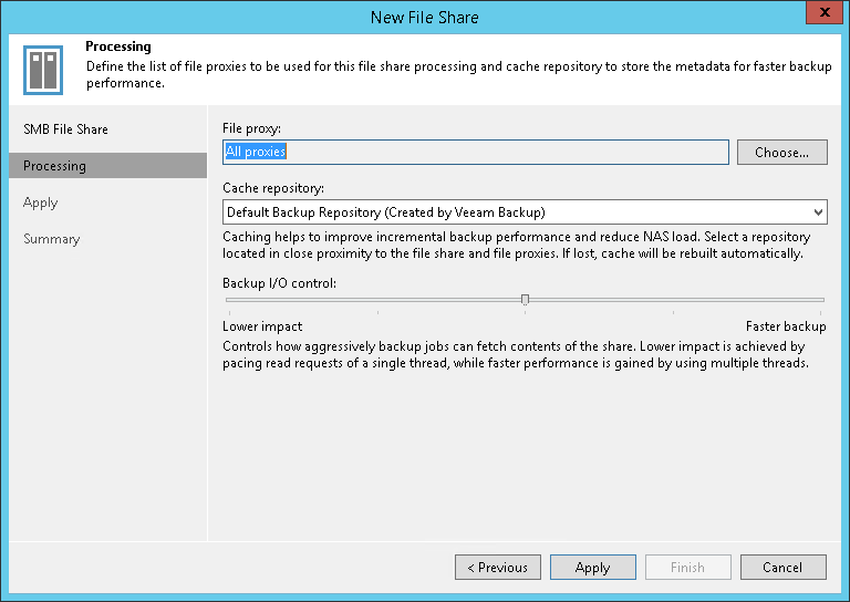 Step 4. Specify File Share Processing Settings