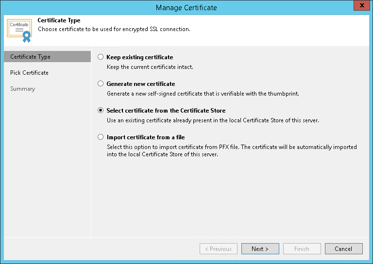 Importing Certificates from Certificate Store