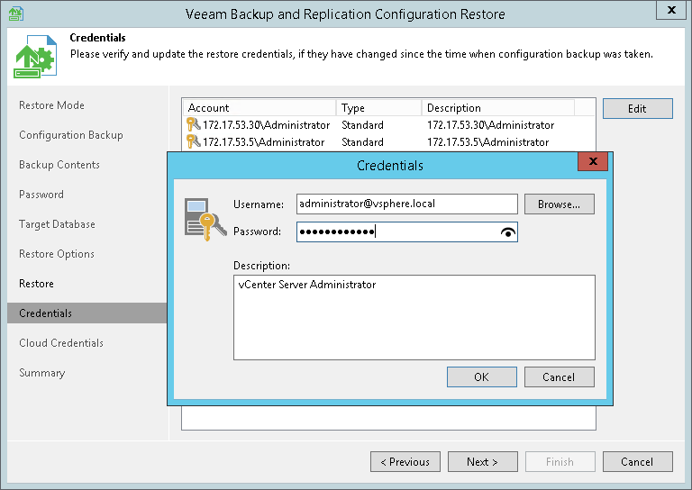 Step 9. Finalize Restore Process