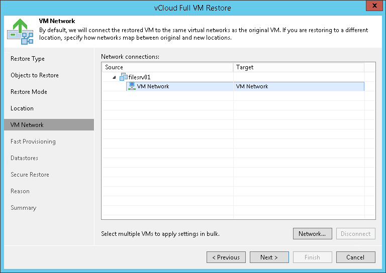 Step 6. Select Destination Network