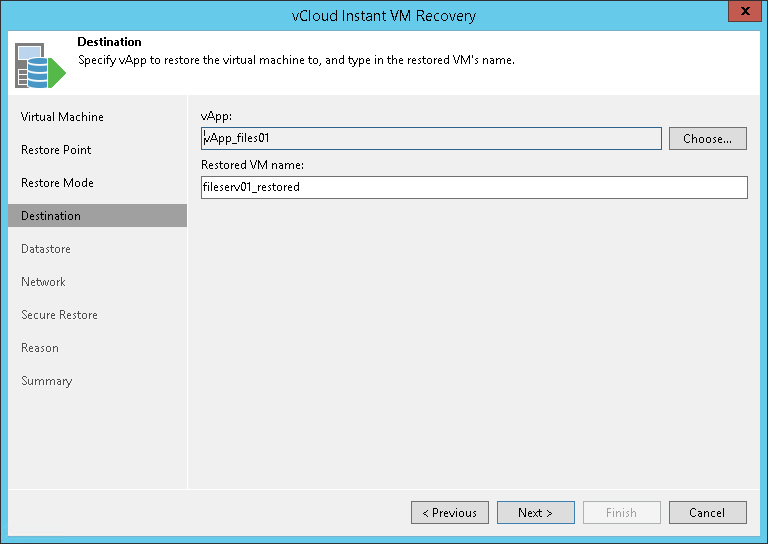 Step 4. Select Destination for Restored VM