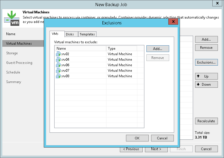 Step 4. Exclude Objects from Backup Job