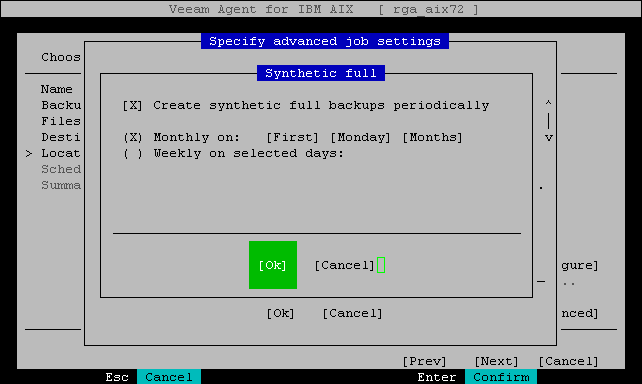 Synthetic Full Backup Settings