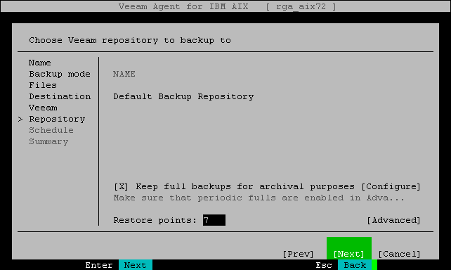 Veeam Backup Repository Settings