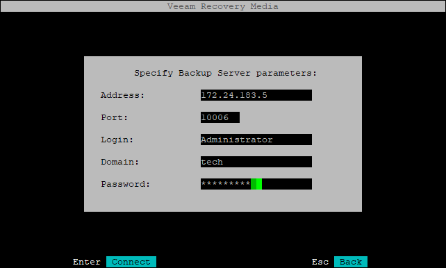 Specifying Veeam Backup Server Settings