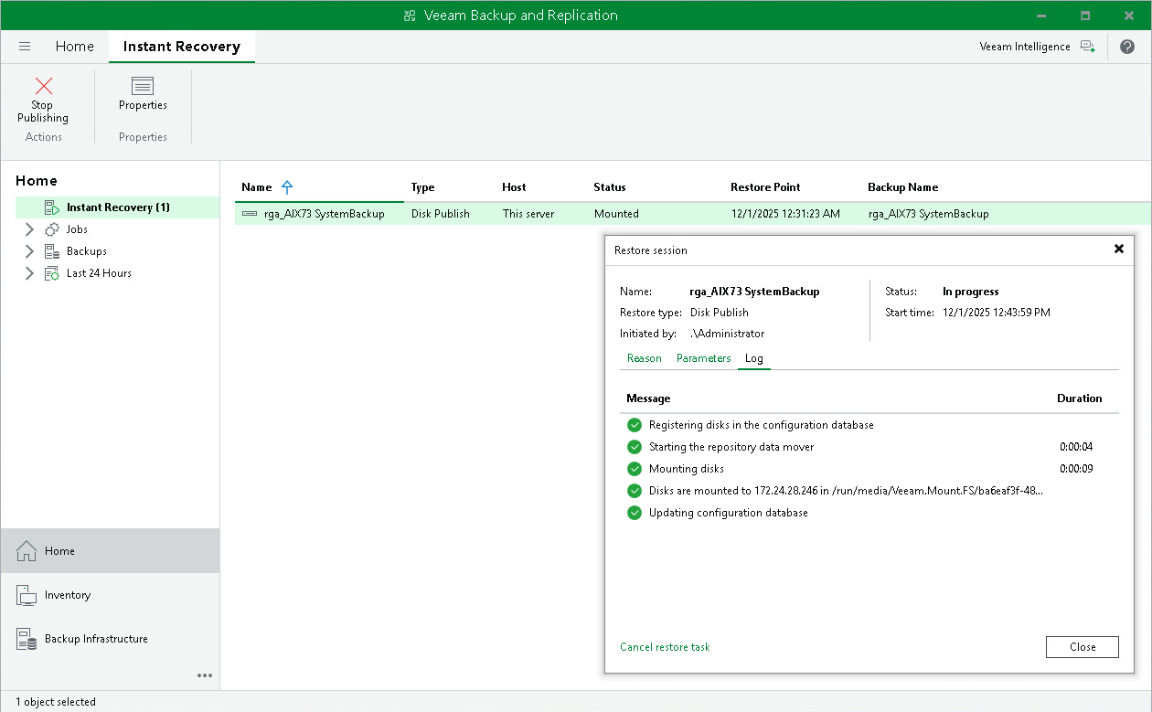 Managing Publishing Disks Session