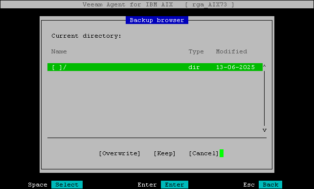 Restoring with Backup File Browser