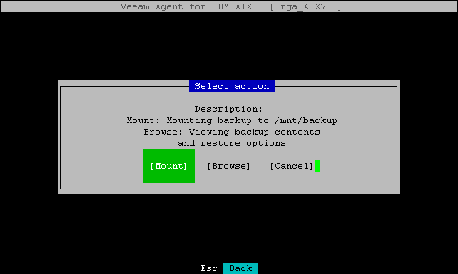 Restoring from Mounted Backup