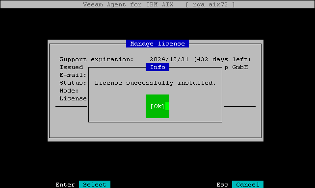 Installing License from Control Panel