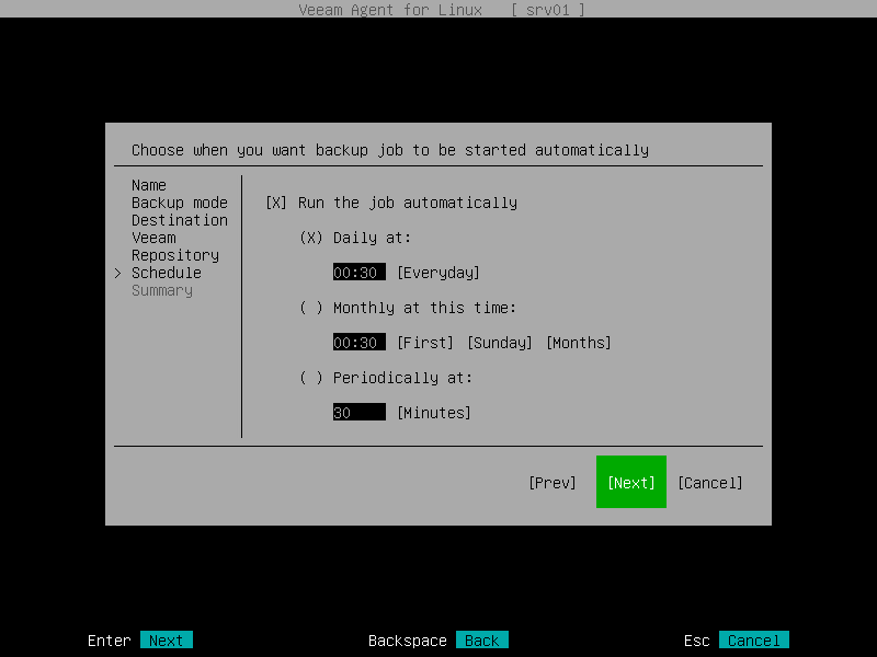 Step 9. Specify Backup Schedule