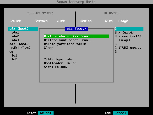 Mapping Target Disk to Source Disk