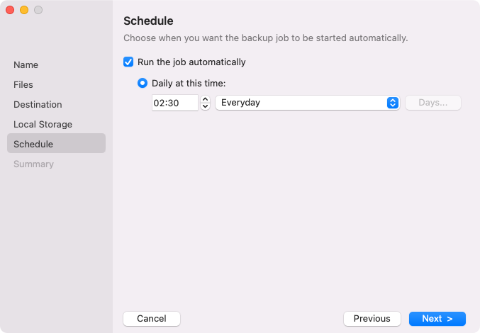 Scheduling Settings in Free and Workstation Editions