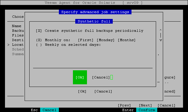 Synthetic Full Backup Settings