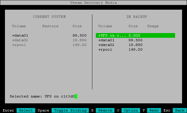 Mapping Source UFS Disks