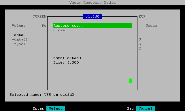 Mapping Source UFS Disks