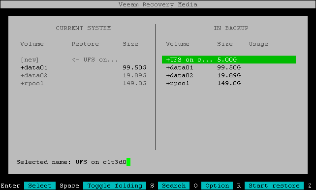 Mapping Source UFS Disks