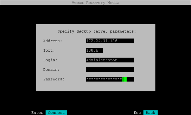 Specifying Veeam Backup Server Settings