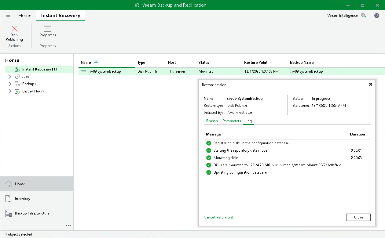 Managing Publishing Disks Session