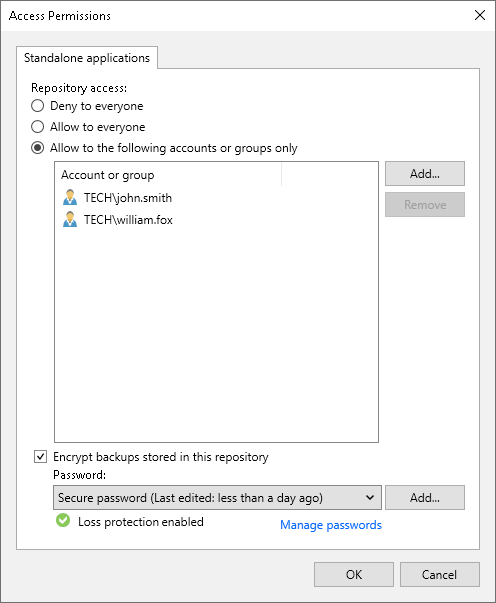 Setting Up User Permissions on Backup Repositories