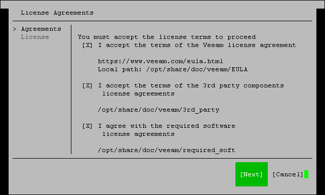 Step 1. Accept License Agreements