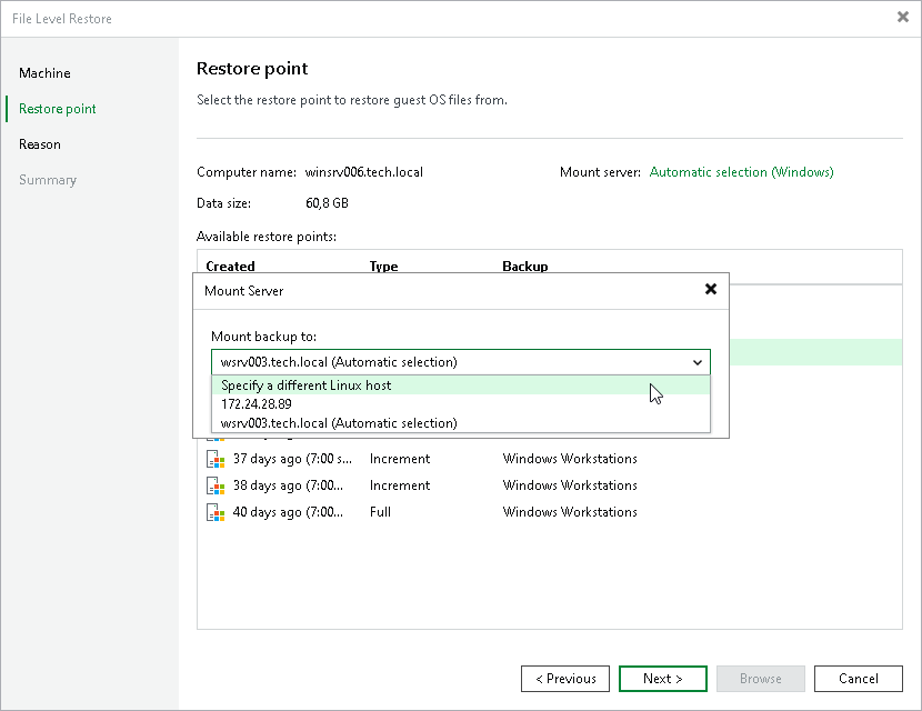 Step 4. Specify Mount Server
