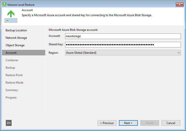 Microsoft Azure Blob Settings