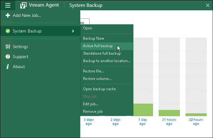 Creating Active Full Backups