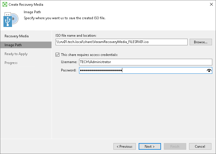 Step 3. Specify Path to ISO - Veeam Agent for Microsoft Windows Guide