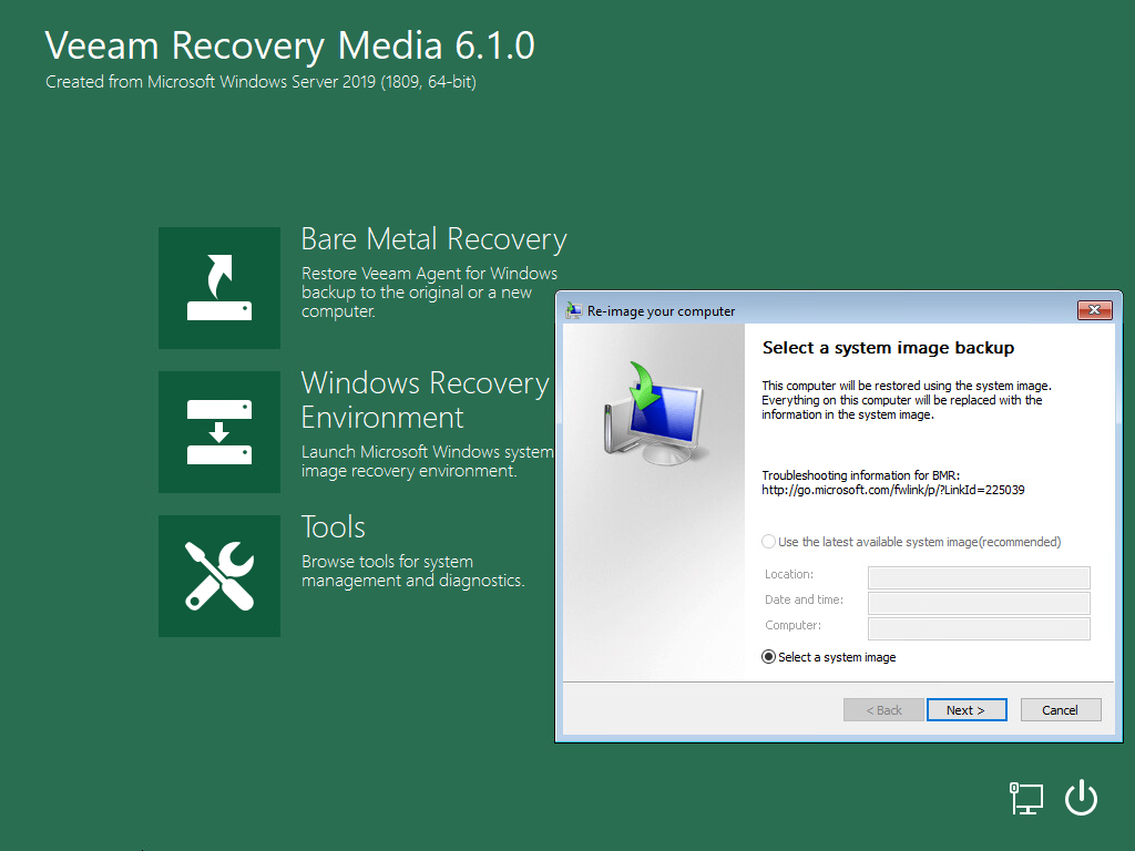 Using Microsoft Windows Recovery Environment