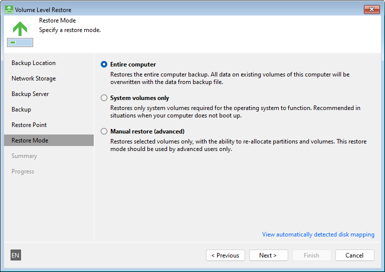 Restoring from Veeam Backup Repository