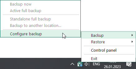 Perform Backup to Cloud Repository