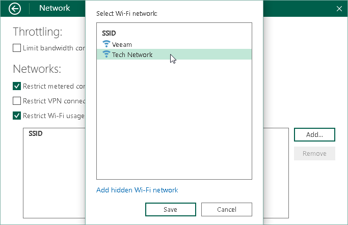 Selecting Wireless Networks for Backup