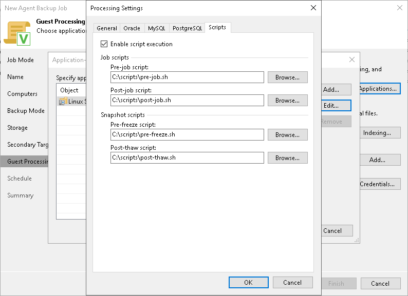 Backup Job and Snapshot Scripts