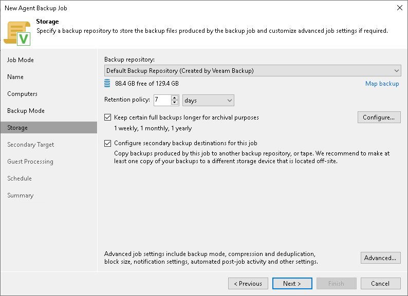 Step 7. Specify Backup Storage Settings