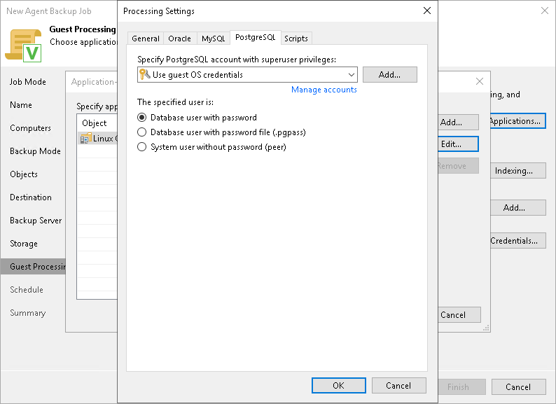 PostgreSQL Processing Settings