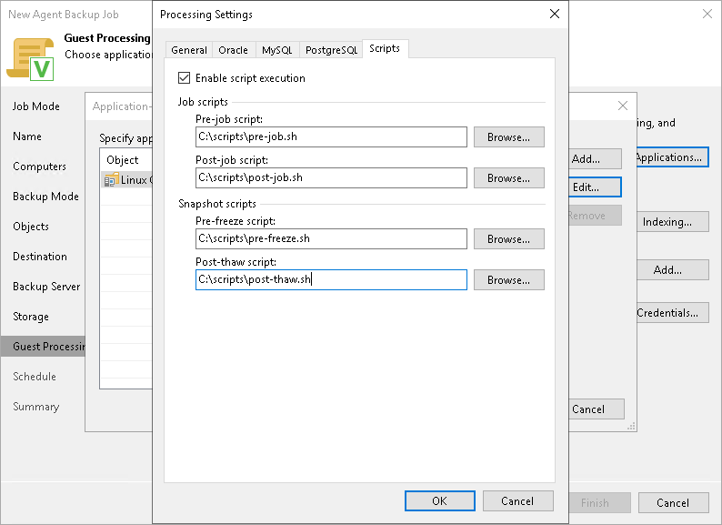 Backup Job and Snapshot Scripts