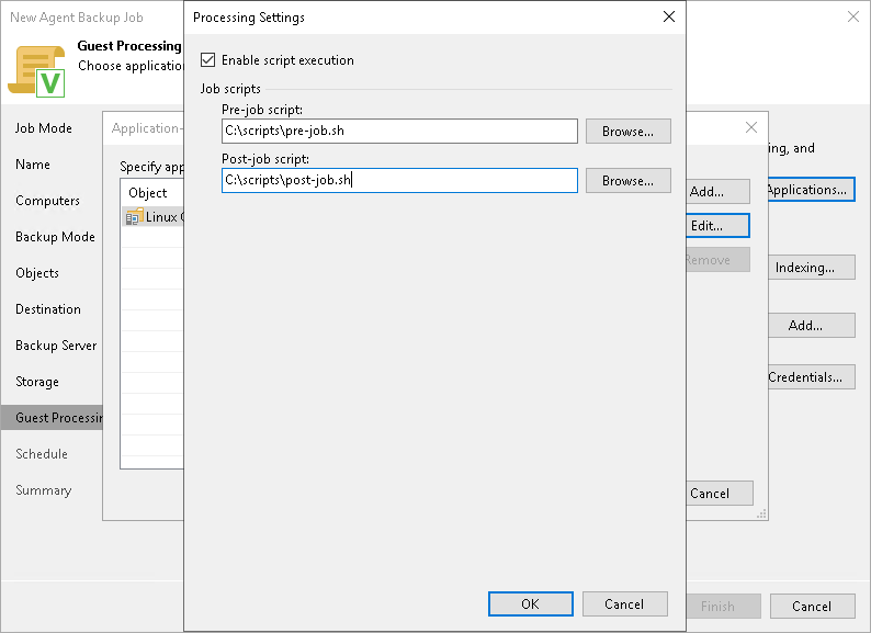 Backup Job and Snapshot Scripts