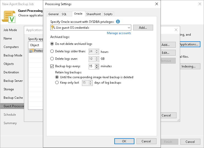 Oracle Archived Log Settings