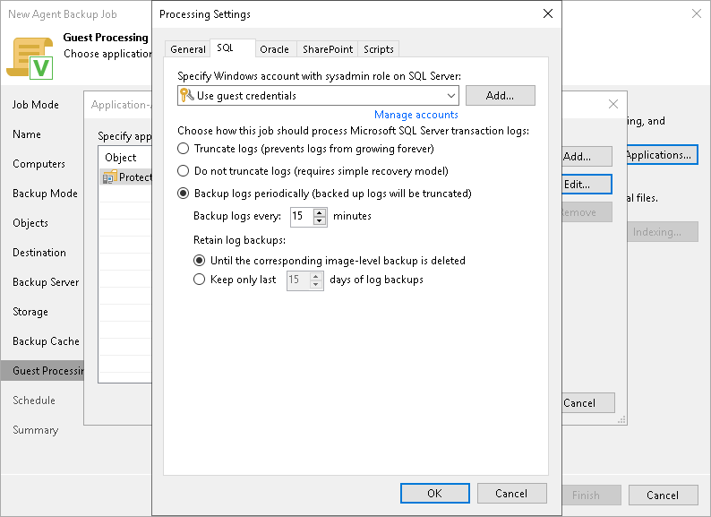 Microsoft SQL Server Transaction Log Settings