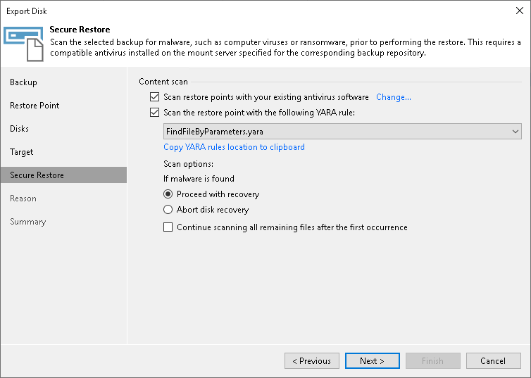 Step 6. Specify Secure Restore Settings