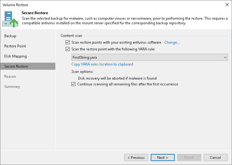 Step 6. Specify Secure Restore Settings