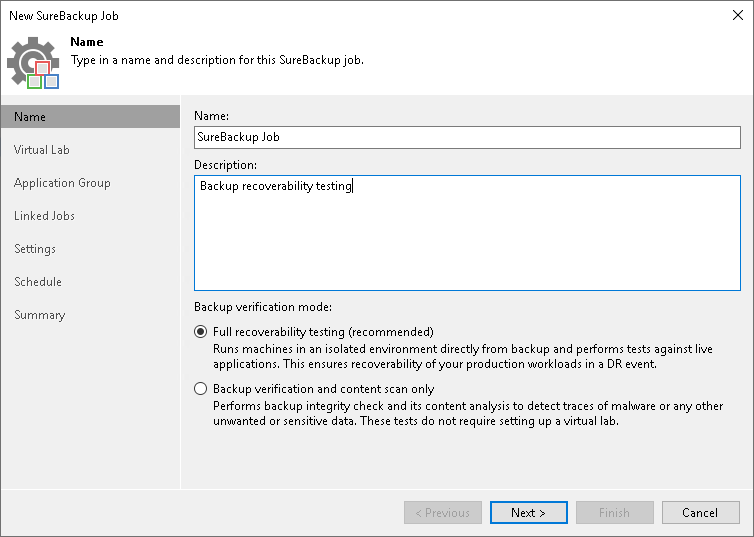 Recovery Verification for Veeam Agent Backups