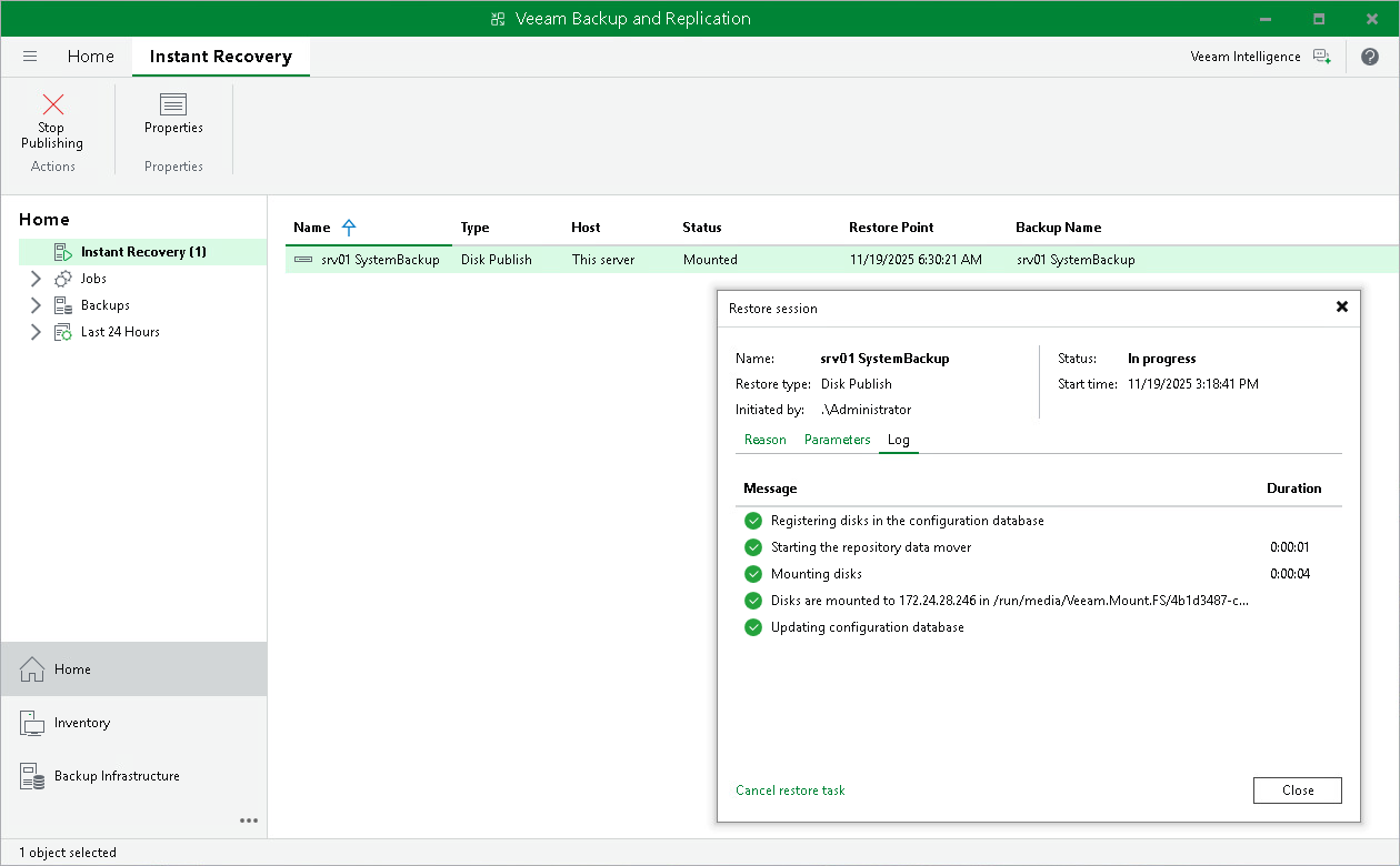 Managing Publishing Disks Session