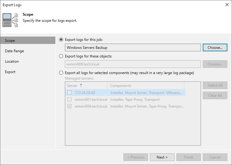 Step 2. Select Physical Infrastructure Scope