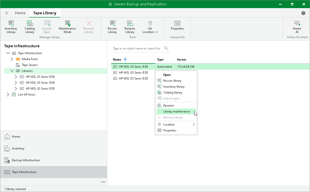 Switching Libraries to Maintenance Mode