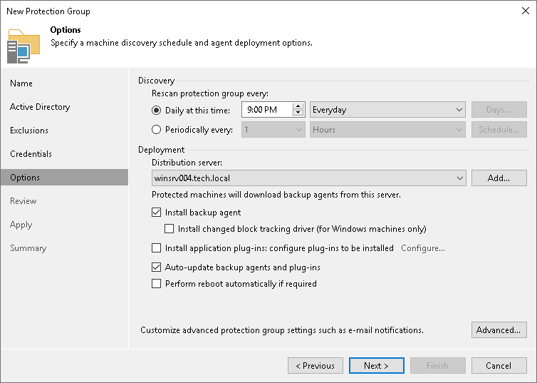 Step 6. Specify Discovery and Deployment Options