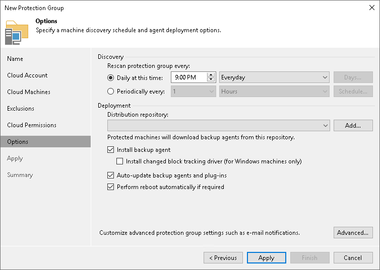 Step 7. Specify Discovery and Deployment Options