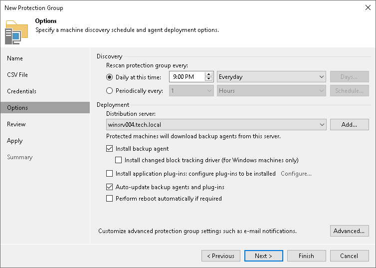 Step 5. Specify Discovery and Deployment Options